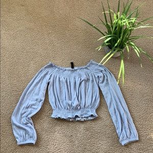 H&M cropped blue long sleeve